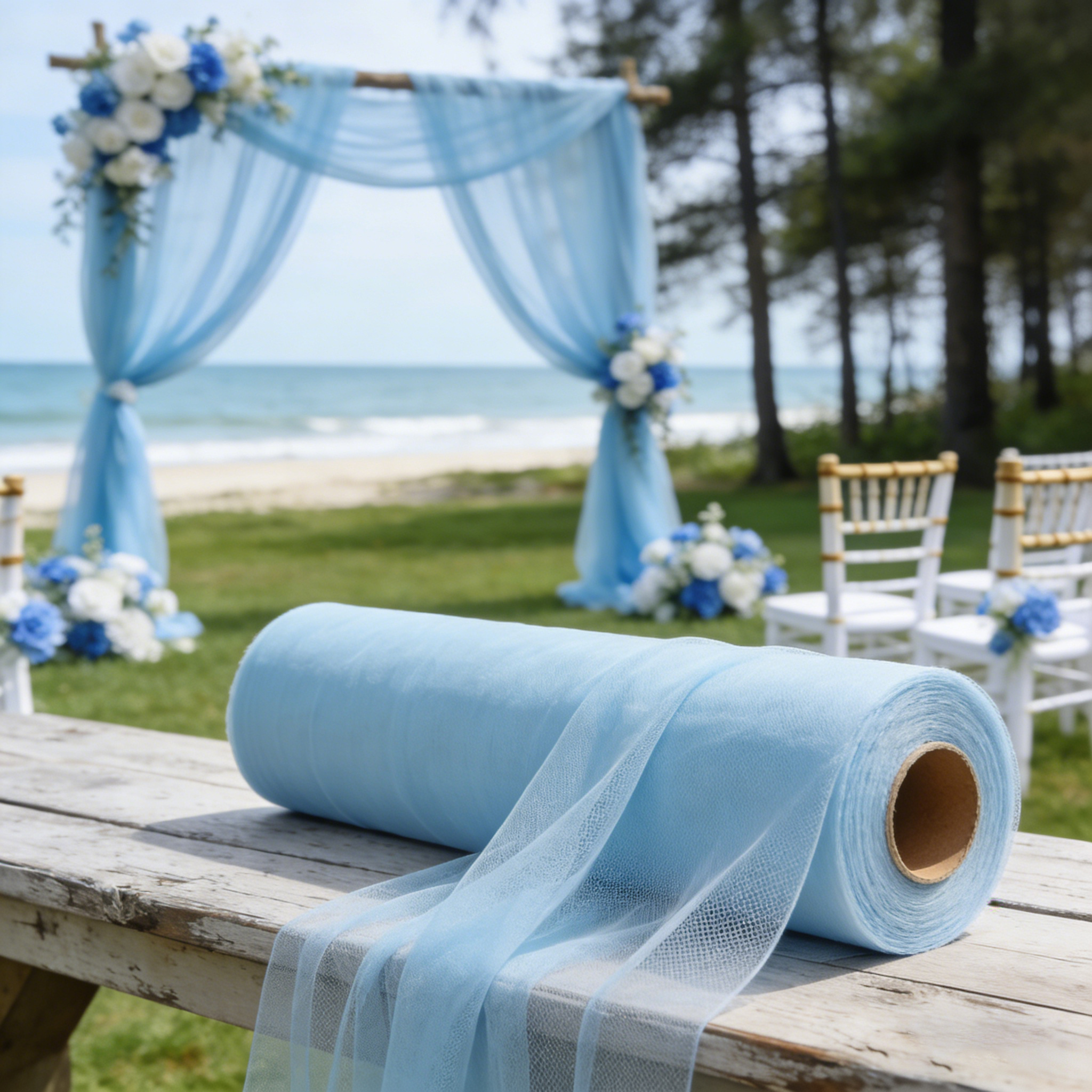 TEMU Full 30m Roll, Multiple Sizes And Colors, Romantic Mesh Tulle For Outdoor Wedding Backdrop Wall Decorations. Suitable For Holiday Celebration