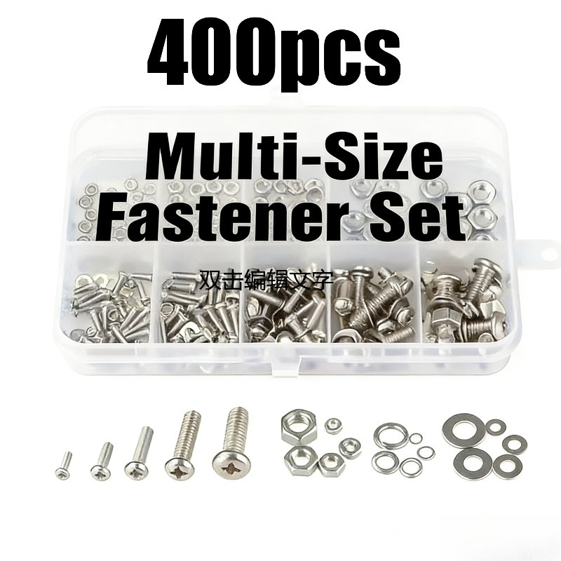 400pcs Heavy-duty Metal And Nut Assortment Set - M2 To M5 Hexagonal Fasteners, Durable Fasteners For, Crafts, Light Construction Projects, | Assorted Set | Durable Fasteners, Nuts