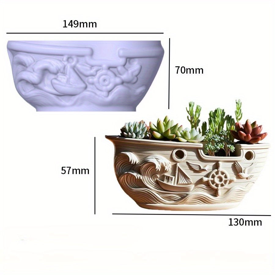 Image of Premium Candle Making Molds For Crafting - Sailboat Shaped Silicone Molds For Epoxy Resin, Candles, Plaster, Clay, Succulent Planters, Home Decor And Storage