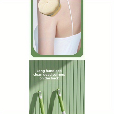   bath body brush with dual sided soft bristles long handle back scrubber for full body shower gentle exfoliation removal wet dry bath brush for   reach areas no electricity battery needed ideal for   travel beige   shower accessory sleek shower tool durable construction skincare routine Product details 2