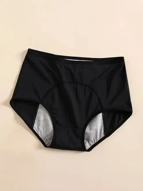 6pcs plus size womens leakproof period panties high waist tummy control stretchy nylon blend 6 vibrant solid colors breathable comfortable for casual attire tummy control panties menstrual underwear highwaist design nontransparent fabric