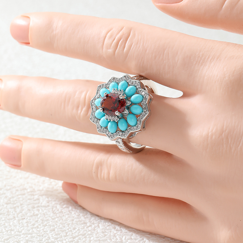 Exquisite Synthetic Zirconia Flower Shaped Ring, Wedding Accessory