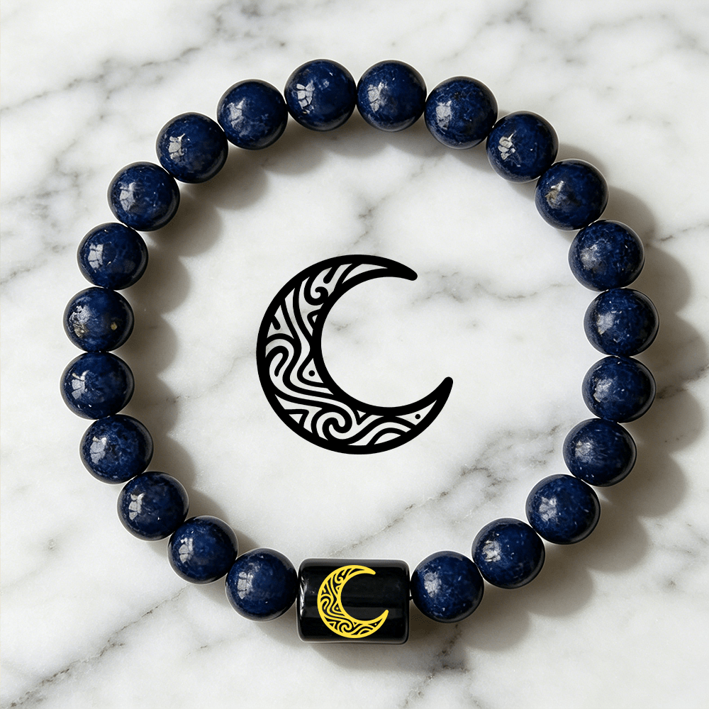 Women's Retro Minimalist Moon Phase Stretch Beaded Bracelet