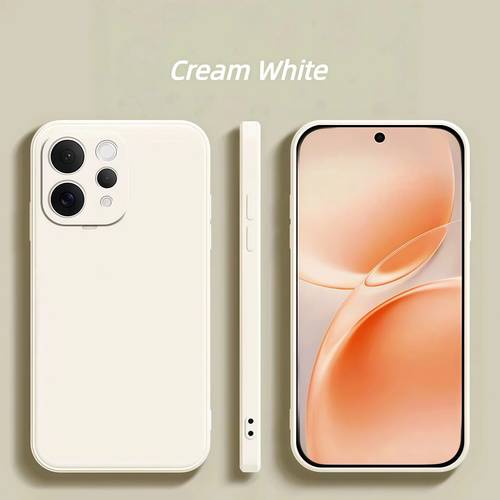 item picture Phone Case: Universal Flexible Silicone Case, Exactly Fit for Vivo V70 / V70 Elite (Same Size) & Separate Model for Vivo V70 FE, Shockproof Slim Phone Cover, Milky Pink, Lavender, Classic Black, Cream White, Mint Green