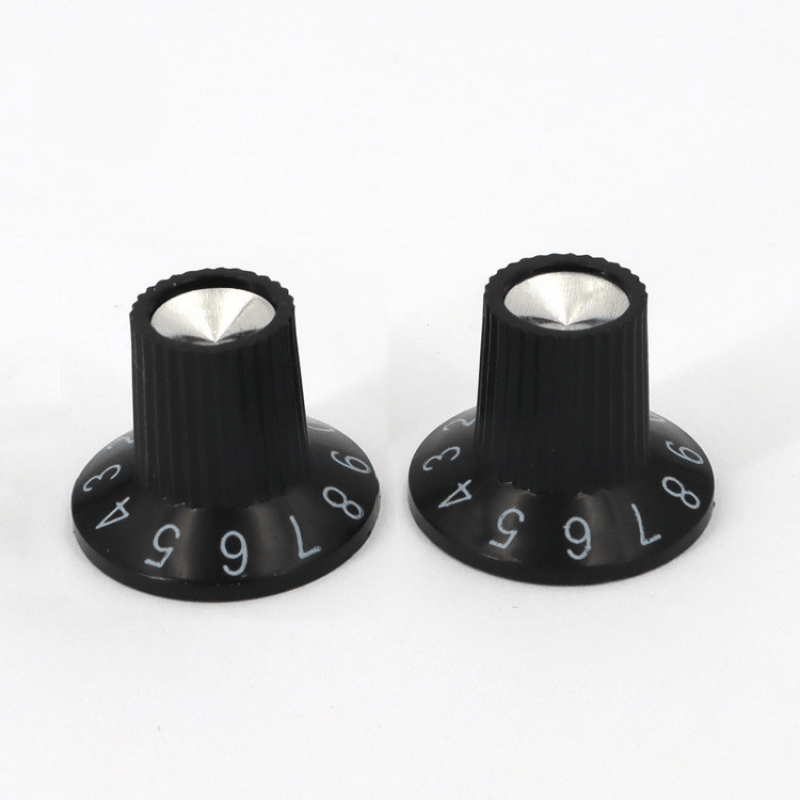 Black Aluminum Guitar Amplifier Potentiometer Knob - Durable Volume & Tone Control Knob with Smooth 360° Rotation for Electric Guitars, Non-Electric Instruments - Guitar Accessories