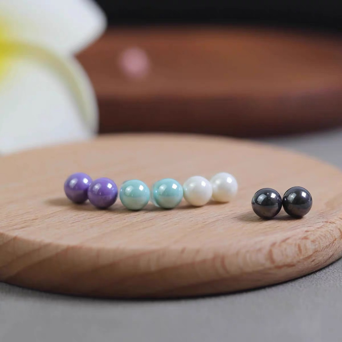 12pcs Resin Ear Stud Set with Plastic Earring Posts