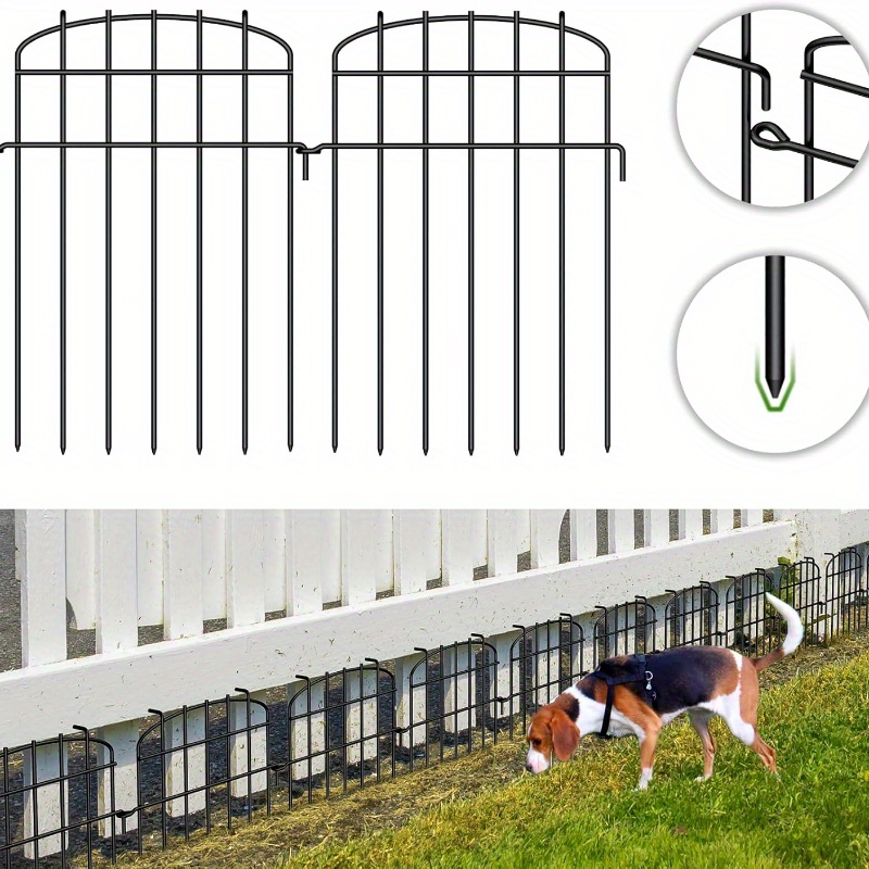Metal Garden Edging Border 16 Foot Long 15-Panel No-Dig Animal Barrier ...