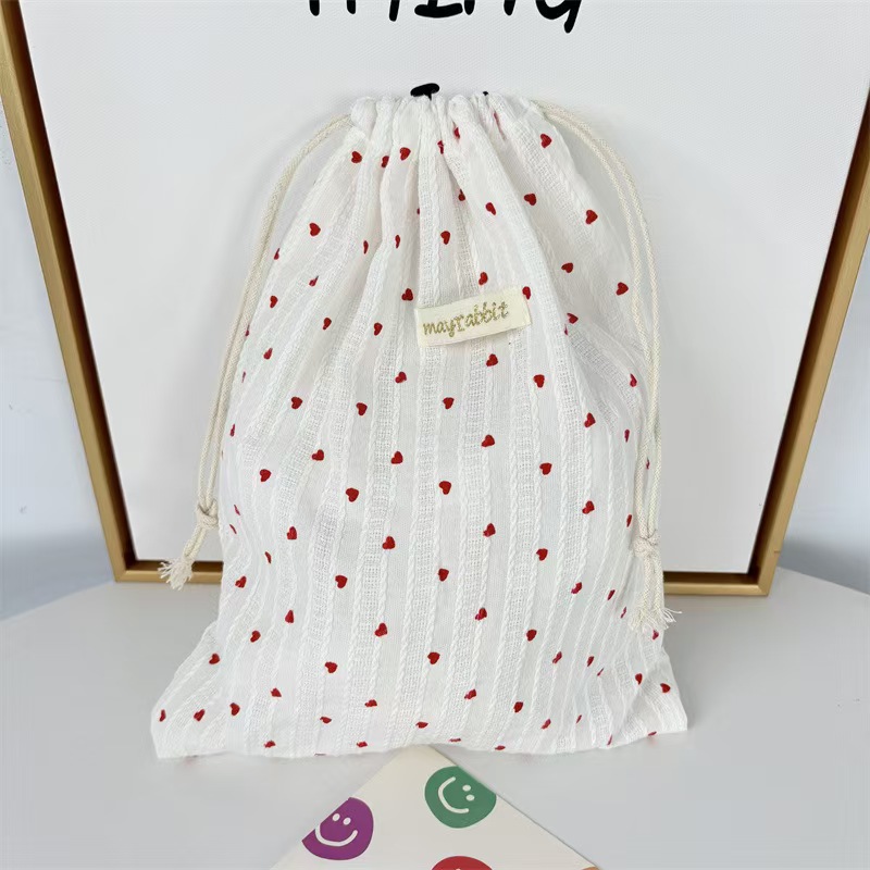 Gift For Her/him 1pc Sweet And Cute -print Storage Bag, Large Capacity Drawstring Bag, Portable Travel Toiletry Bag, Gift And Decorative Bag, Suitable For Storing Small Items Such As Keys, , .