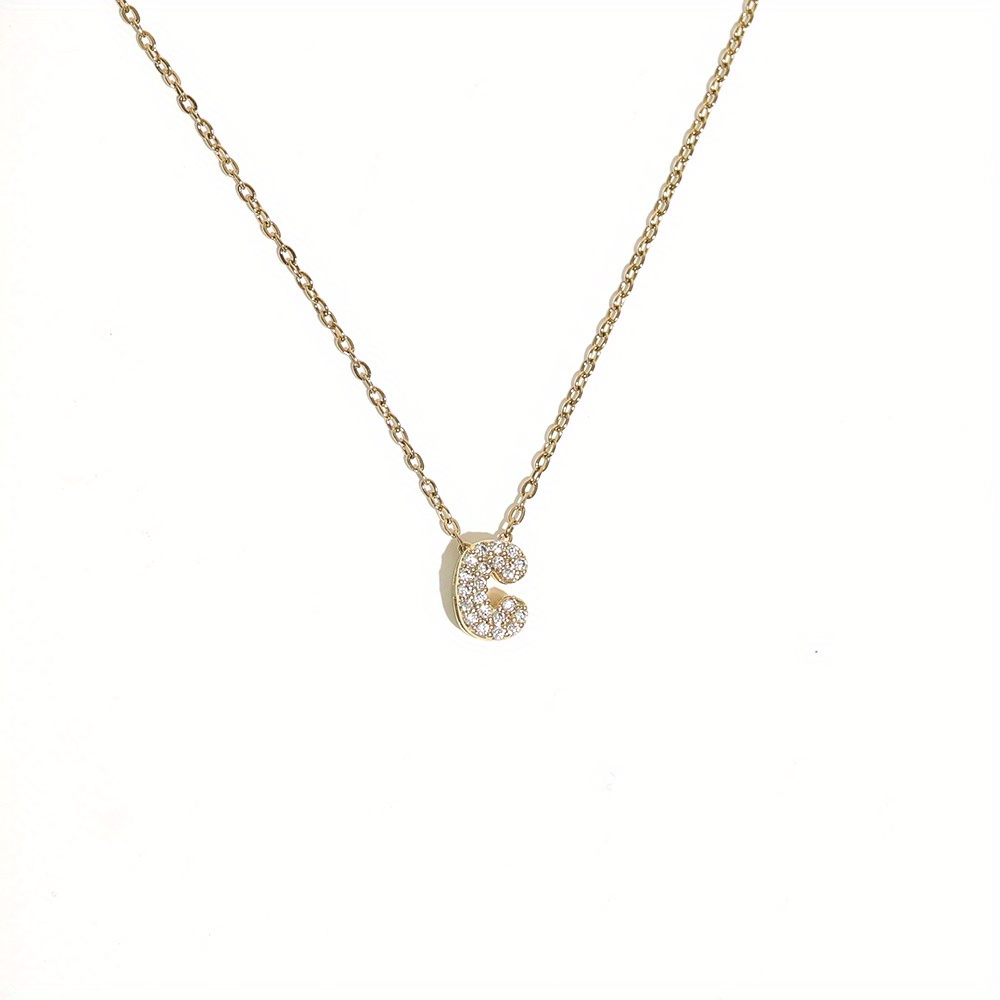 Women's Dainty Bubble Letter Initials Necklace — 18K Plated Gift