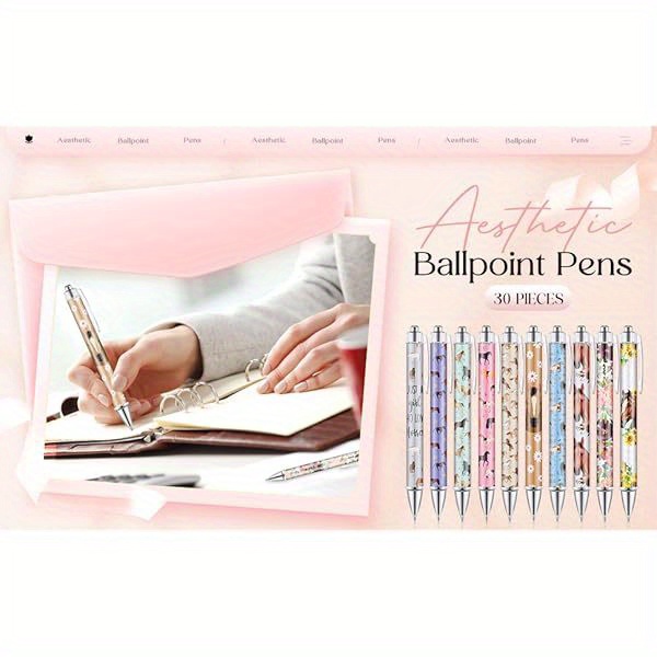 30pcs unicorn ballpoint pens - cute cartoon unicorn design, 1, 00mm fine point, smooth writing, retractable, 10  , black ink,   journaling, office supplies, and birthday gifts, unicorn gifts, journaling essentials,   design, durable plastic Product details 0