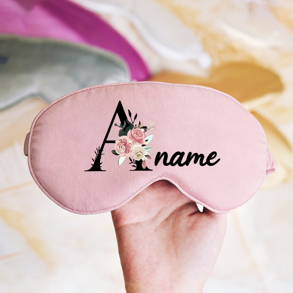 TEMU Personalized Wedding Floral Sleep Mask, 26- Name And Beautiful Floral Print | Cute And Romantic Bridesmaid Proposal Gift | Customizable Birthday