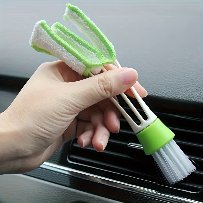 TEMU A 2-in-1 Car Vent And Interior Cleaning Brush, Suitable For Air Conditioning Sockets And Car Interiors, A Multi-functional Electric-free Dust Removal Tool, Made Of Plastic, Without Battery