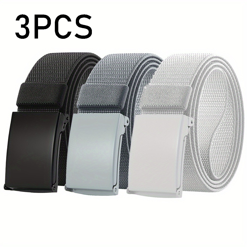 3pcs Men's Elastic Nylon Belt With Bottle Opener - Multi- Belt Suitable For Golfing, & Urban Lifestyle, Lightweight Durable Casual Belt For Golfers, Gift For, Husband, Students