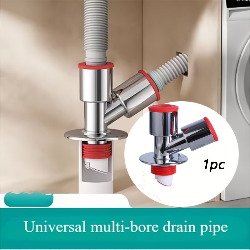 1pc Drain Pipe T-Connector for Washing Machine, Water Distributor, Anti-Odor And Anti-Overflow Special Floor Drain Connector