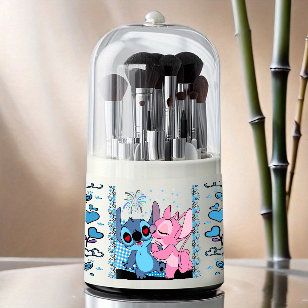1pc     themed rotating makeup brush organizer large capacity plastic storage box with 360 degree rotation ideal for cosmetics stationery and desk organization holiday gift idea desk organization   design durable plastic   accessories Product details 4
