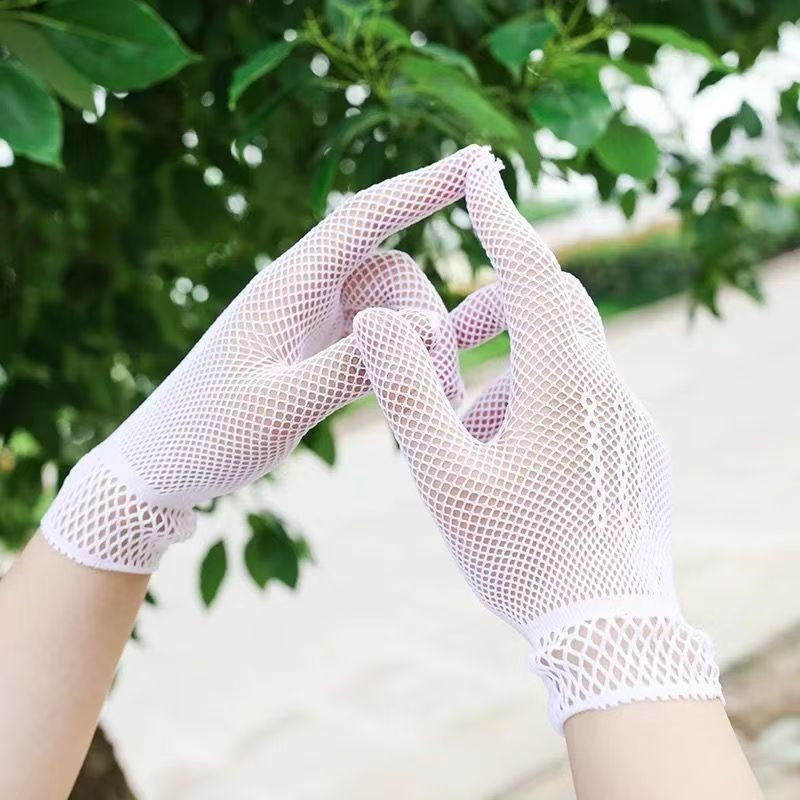 TEMU Un par de guantes sin dedos de malla transpirable para mujer, ideales para fiestas y uso diario