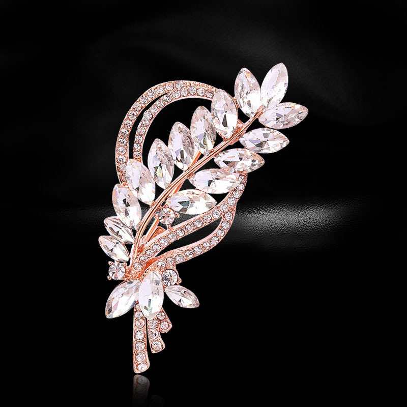 1pc   luxury wheat   brooch elegant korean style flower shape jewelry pin for women and men novelty plant badge accessory details 3