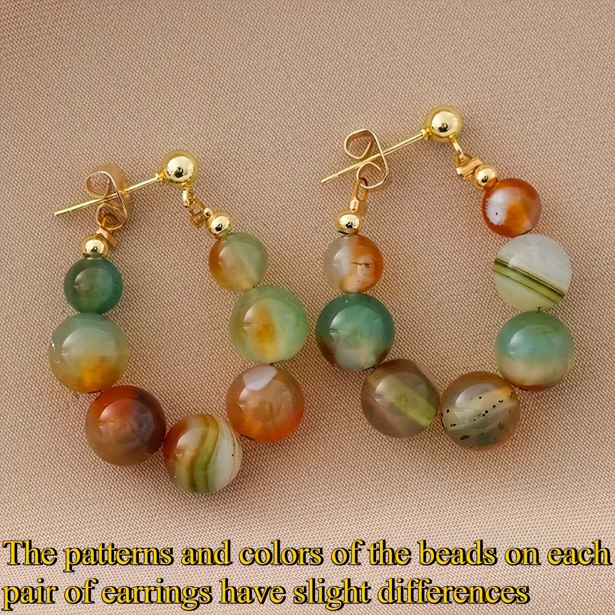 TEMU Pair Of Vintage Elegant Colorful Dangle Earrings, Suitable For Holidays, Birthdays, Dates, Parties, Vacations, And Daily Accessories