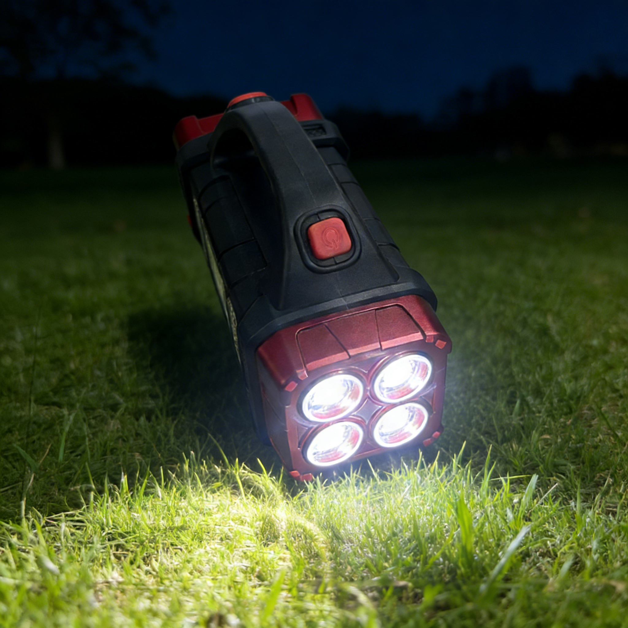 TEMU Luz Solar Portátil Multifuncional, Luz de Emergencia LED y COB, Carga USB, IP65, Iluminación Dual Frontal y Trasera, Linterna de y Luz Amarilla,