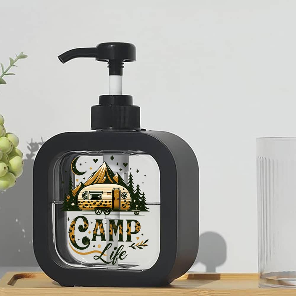 Image of Retro And Soap Dispenser - Vintage Camping Bathroom, Kitchen, Shower Organizer - Portable Pump Bottle With Single-handed Pump, For Rvs, - Ideal Gift For Campers, Kitchen Sink Accessory