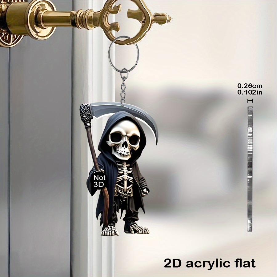 2d Flat, 2d Flat Reaper Keychain, Acrylic Pendant, Backpack Phone Charm, Decoration, Birthday Holiday Gift Suitable For 11 Festivals, 2d Flat