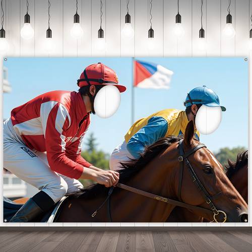 fun photo frame party banner pattern photobooth prop backdrop for cosplay costume ball home celebration crr celebration decoration festive banner horse theme decor print durable fabric party supplies event decoration cosplay enthusiasts