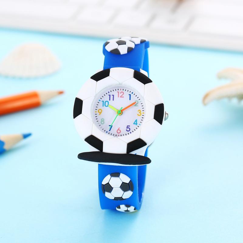 New Popular Cartoon Watch, Silicone Cartoon Football 3d Cute Quartz Watch For Students
