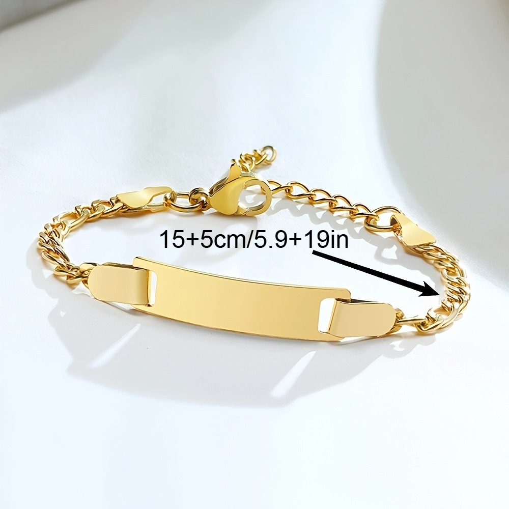TEMU Customize A Personalized Curved Bracelet Made Of 18k Gold-plated Stainless Steel, With To Engrave A Name. It Makes A Thoughtful Gift For Your