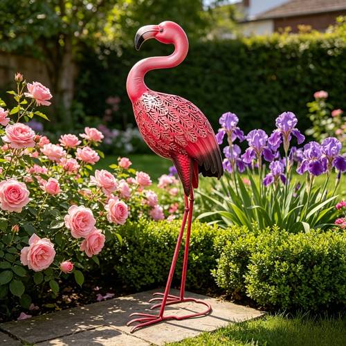 large metal flamingo garden statues and sculptures vivid and garden art outdoor statues for home decoration gardens yards lawns backyards holiday decorations and the best statue gifts for friends