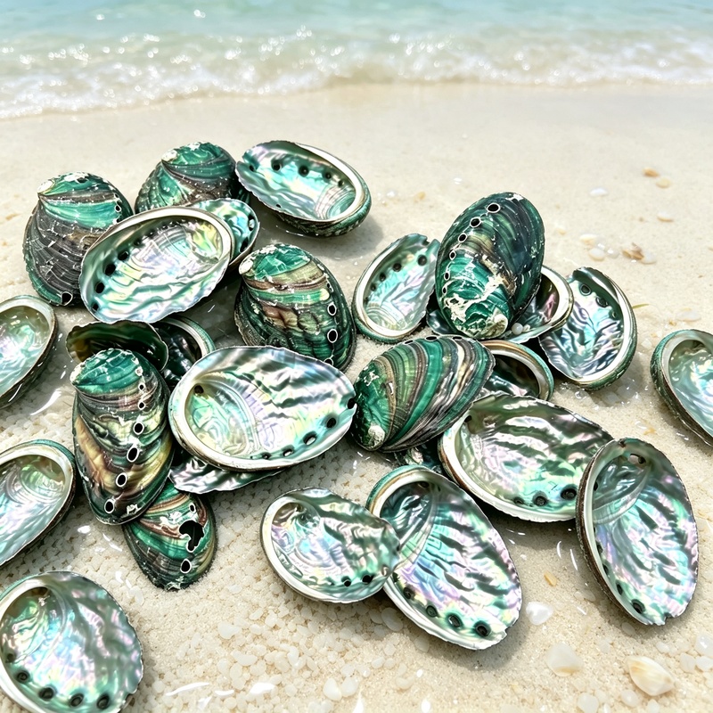 TEMU 47pcs Natural Rainbow Fan Shell Sets, 1.53-2.51 Inch Coastal Craft Supplies, Dressing Table Jewelry Trays, Aquarium Landscape Decorations, Beach