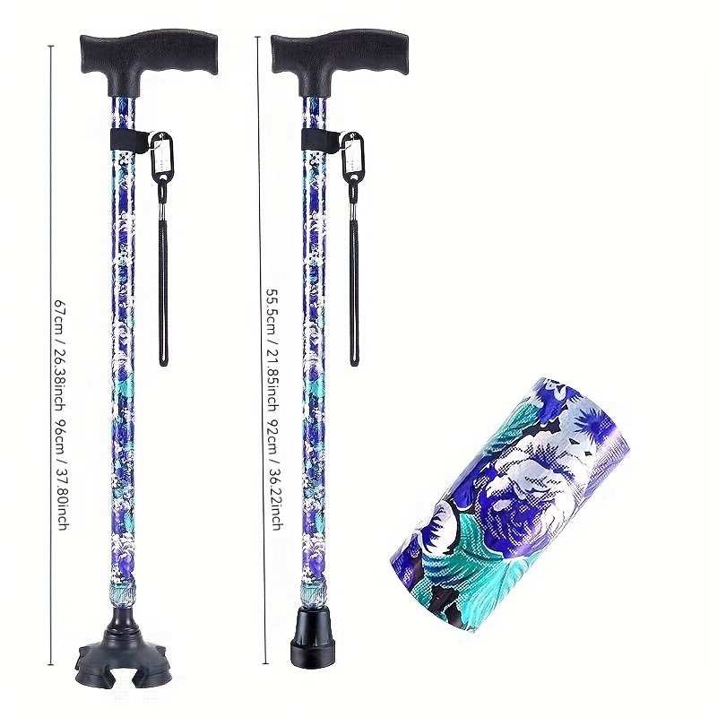 Emergency Card and Anti-Slip Shock Absorption Cane