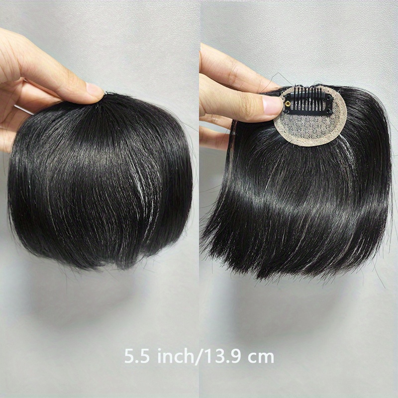 bangs hair clip for women straight hair clip in bangs with sideburns and no sideburns mixed packaging 100 human hair piece details 6