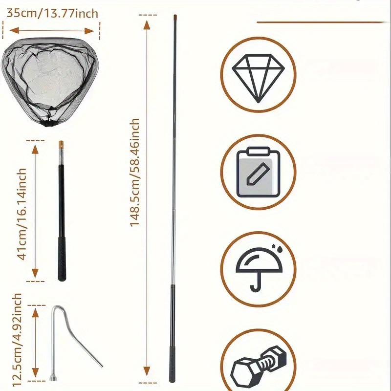 Chicken Catching Kit, Including Chicken Net And Leg Hooks For Chicken Catchers, Stainless Steel Retractable Chicken Catcher, Farm Tools For Poultry Like Chickens, Turkeys, Ducks, And Fish