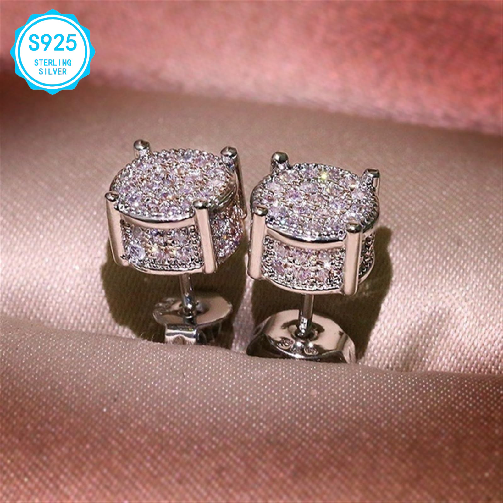   2pcs elegant simple 925 silver earrings hypoallergenic nickel free with square moissanite suitable for women party and daily decoration 925 silver earrings   of shiny moissanite earrings Product details 6