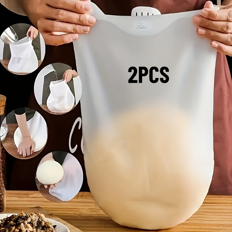TEMU 2pcs Silicone Dough Kneading Bags For Restaurants And Home Use - Heavy-duty Food-grade Surface, Heat-resistant And Reusable, Suitable For Bread