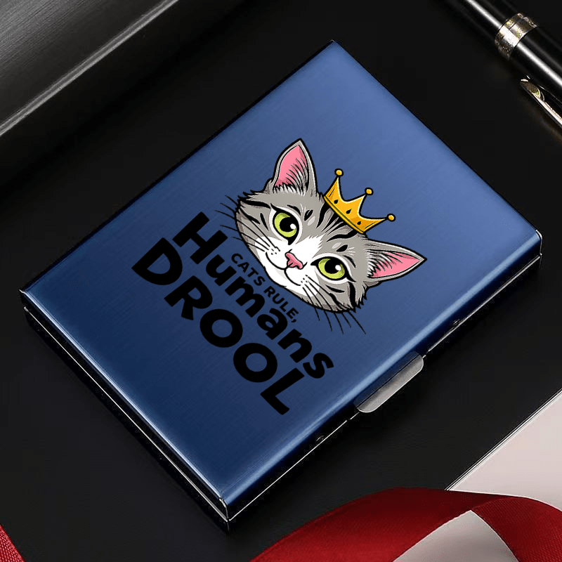 TEMU A Stylish Flip Card Holder Made From Lightweight Aluminum Alloy! This Universal Card Case Features A Sleek Metal End Suitable For Men And Women,