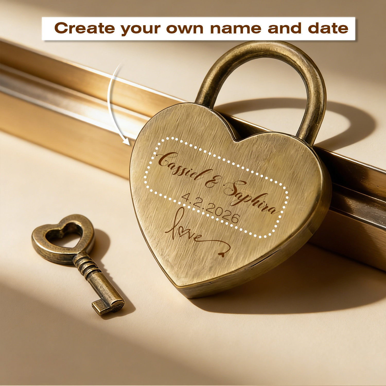 TEMU 1pc Personalized Engraved Wedding Travel Memory Lock, Custom Couples Padlock For Proposal, Bridge, Anniversary And Ceremony, For Couples/lovers,