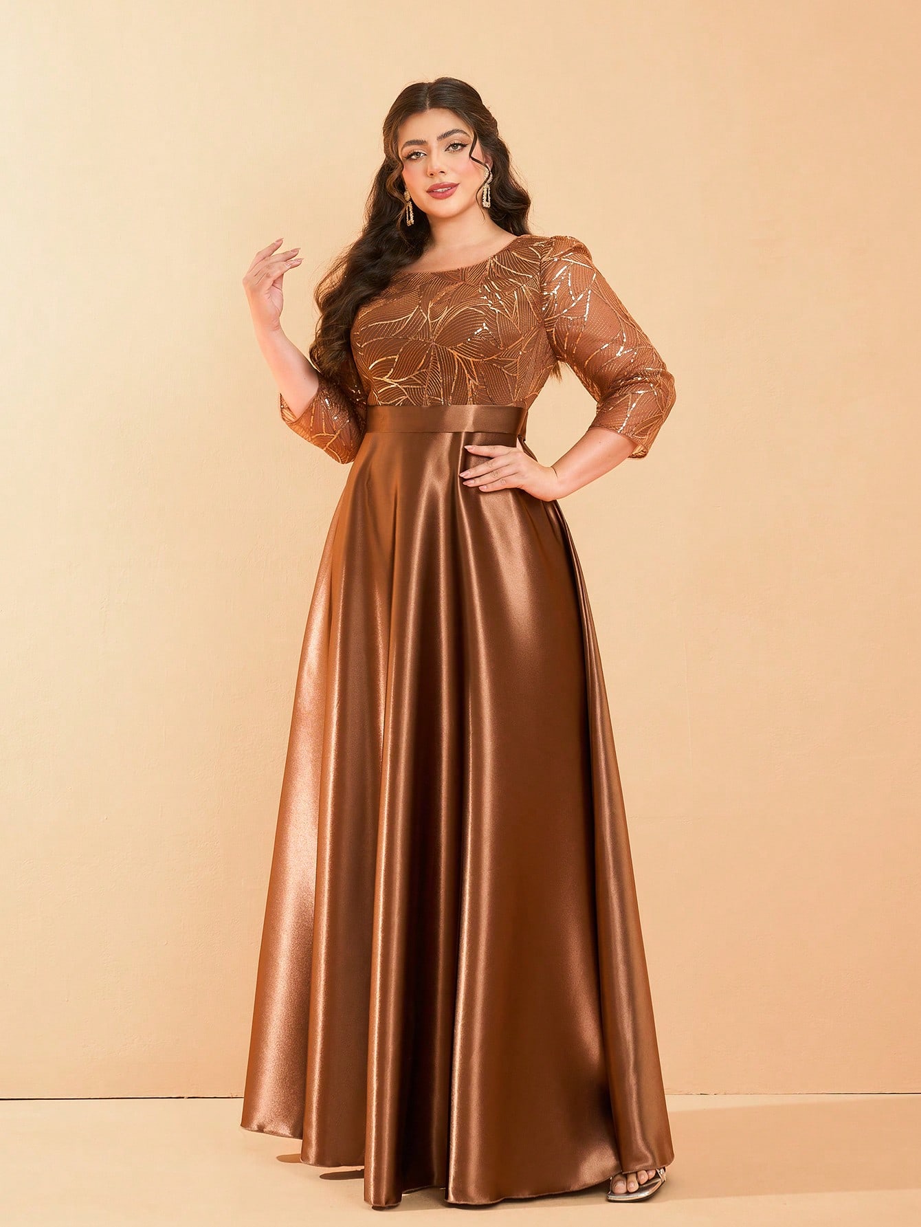 plus size flare sleeve dress sold on Temu United States