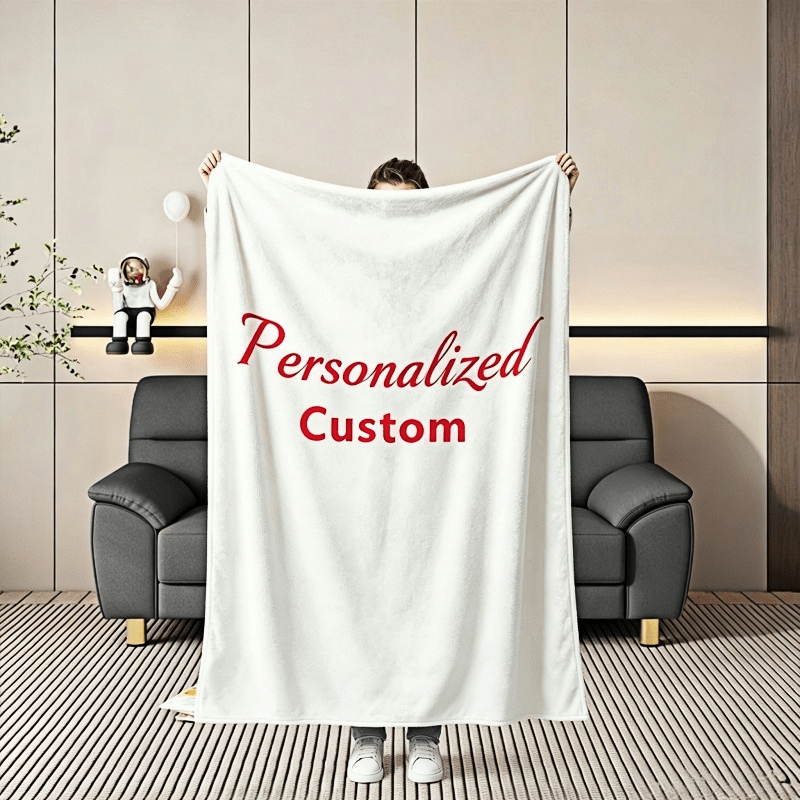 Personalized Photo Bed Cover/Nap Blanket, Custom Gift