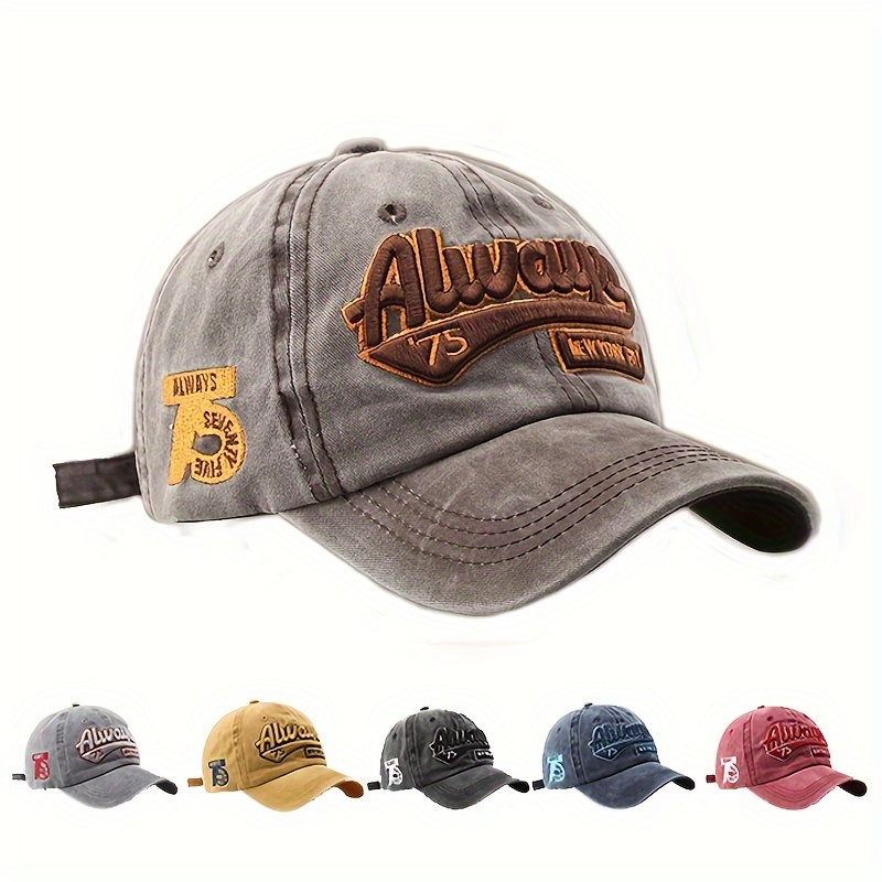 Set Of 6 Trendy Embroidered Caps - , Sweat-absorbing, Adjustable, Gender- Hat For Hiking, Traveling, Sports, And Daily Use - Ideal For Men And Women
