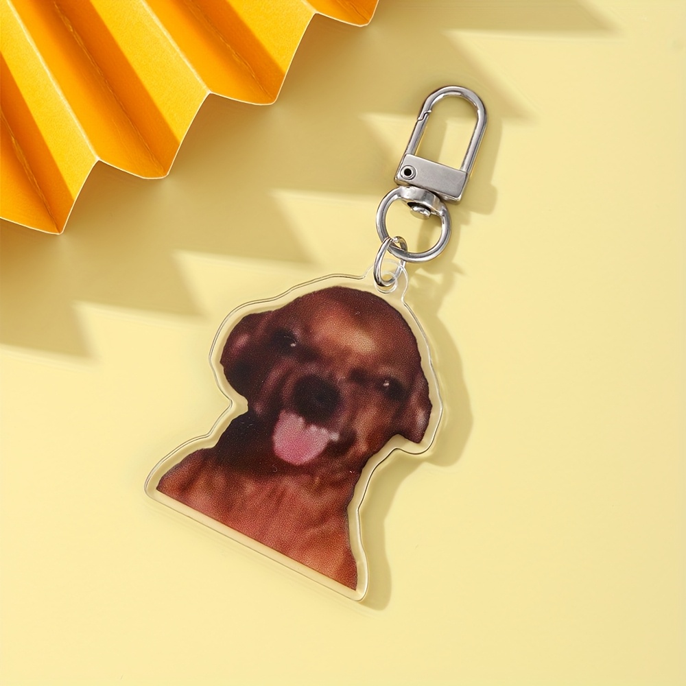 Cute Acrylic Keychain, Fierce Dog Shape Pendant