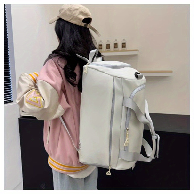 Gran Capacidad Bolsa de Gimnasio y Viaje - Convertible en Mano, Hombro o Mochila con Cierre de Cremallera - Equipaje Ligero y Duradero para Mujeres/Hombres, Negocios, Vacaciones, Yoga, Gimnasio - Compartimento Principal Espacioso & Organizador Frontal - Bolso Diario, Escapada de Fin de Semana, Diseño Minimalista, Correas Ajustables, Tote Portátil, Para Viajeros Frecuentes, Equipo Deportivo, Versátil, Costuras Reforzadas, Estilo Activo