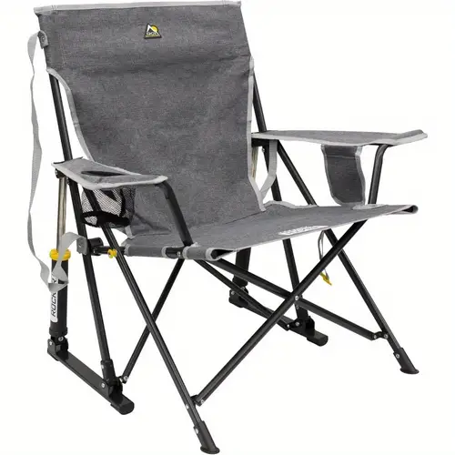 rocker outdoor rocking chair with beverage holder heavy duty stainless ergonomic upholstery comfortable cushioned seat for camping picnics beach backyard portable folding design picnic essentials comfortable recliner durable construction