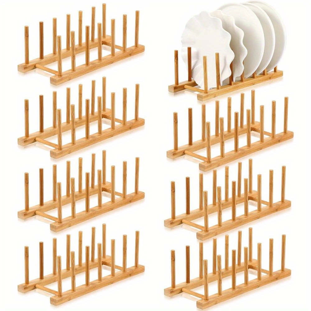 5er-Set Bambus-Holzregale zum Trocknen von Geschirr, Aufbewahren von  Topfdeckeln und Organisieren von Schsseln, Tassen und Schneidebrettern im  Kchenschrank