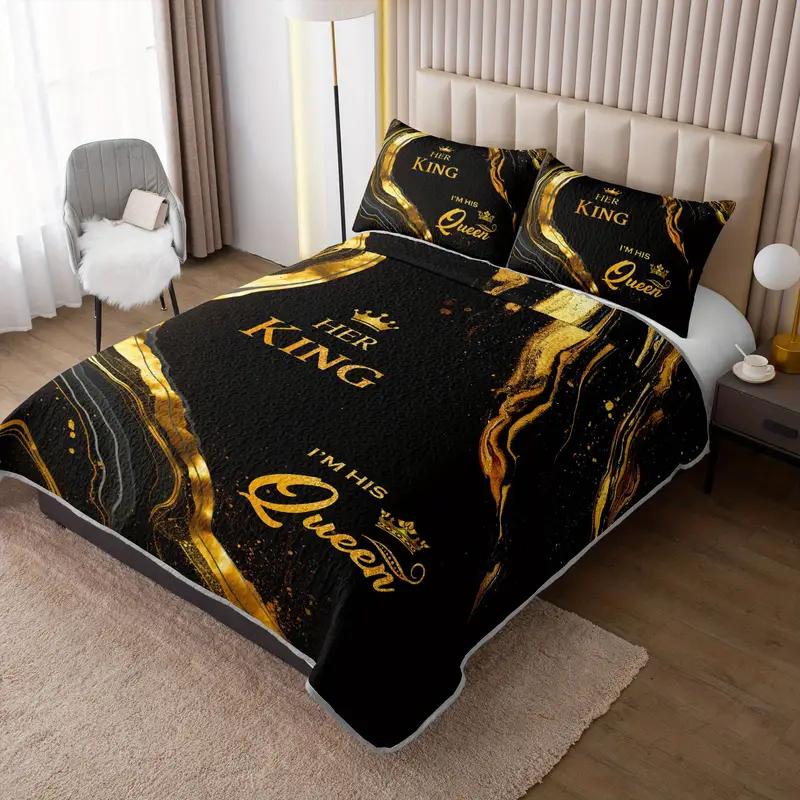 3pcs king queen bed cover setluxury quilt setcouple bedroom decor 1quilt 2pillowcase Product details 1