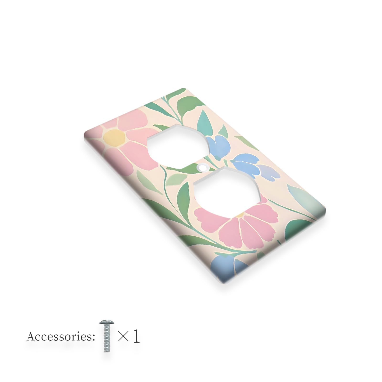TEMU 1pc 1Gang/2Gang Couvercle de Interrupteur Lumineux en Polycarbonate Thermoplastique Floral | Résistant à la Chaleur et à la Décoloration, Plaque
