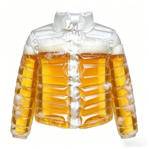 mens transparent beer filled pool jacket fillable beer themed set with straw suitable for beer festival parties birthday costumes events fillable vest style beer outfit funny outfit for beer festival parties birthday parties etc