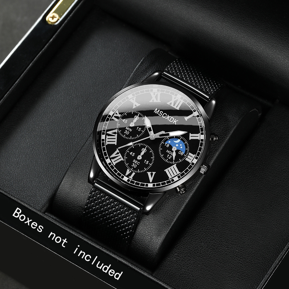Image of 1pc Casual Fashion Quartz Watch- Perfect For Casual Attire And Gift Occasions, Ideal Birthday Holiday Party Present For Men, Fathers, , And