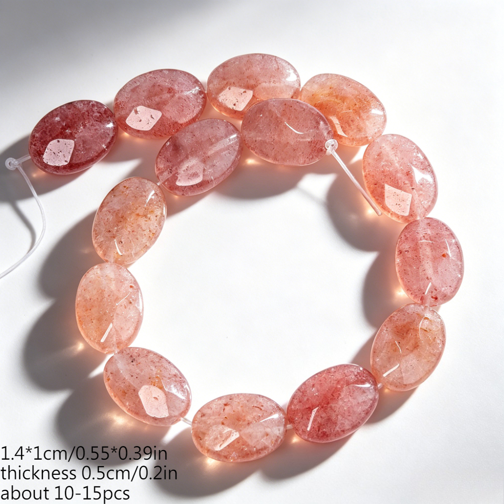 TEMU Pierres de coussinets en quartz ovale faceté en naturelle pour la fabrication de bijoux, bracelets, , manuels, composants de perles cadeaux