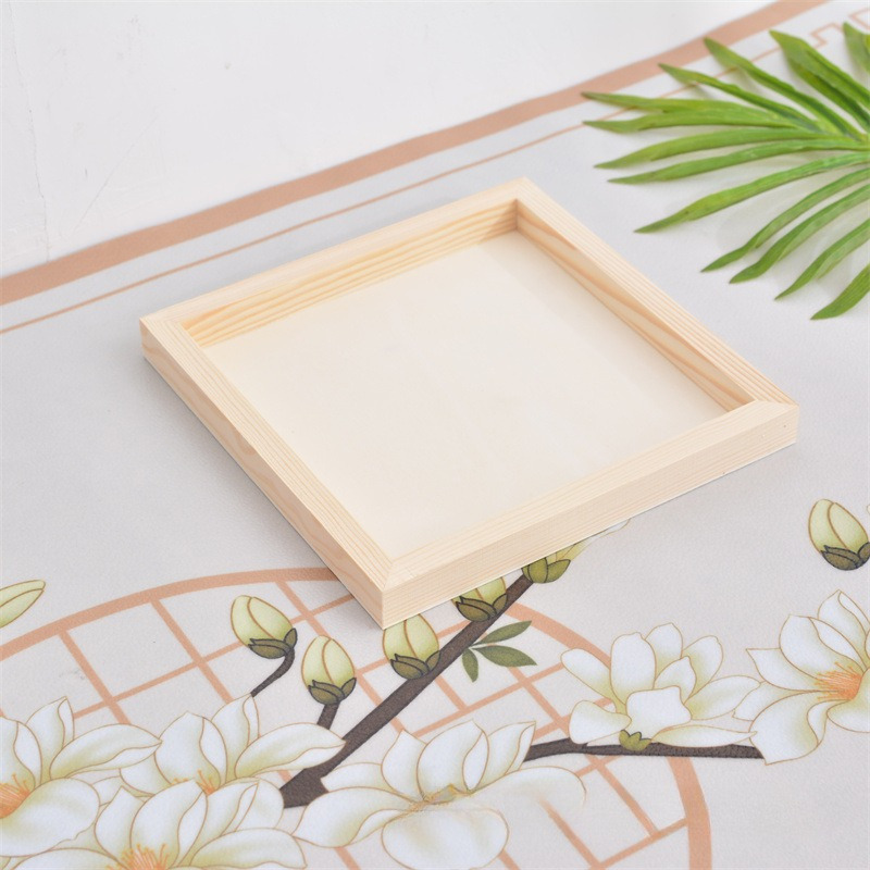 

1pc Blank Wooden Canvas Panel, Small Solid Wood Frame For Projects, Art Supplies, Wooden Sign Painting, Creative Puzzle Wood Tray